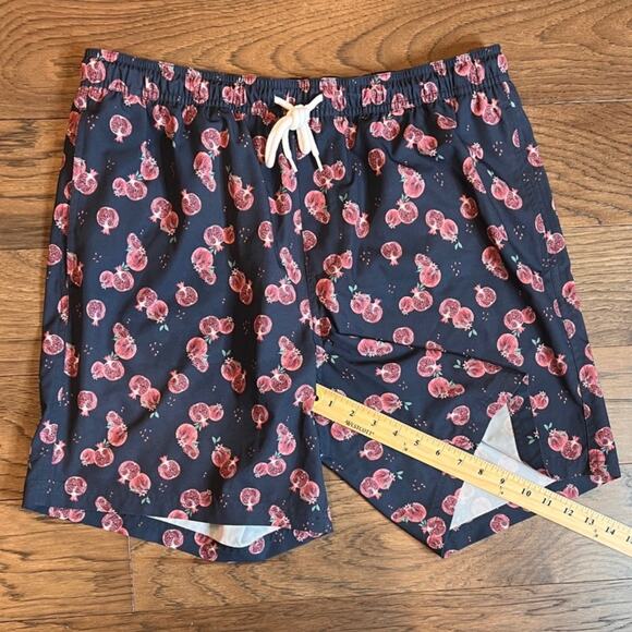 Wallin & Bros Pomegranate Print Swim Trunks Mens Drawstring Casual Shorts - Picture 8 of 12